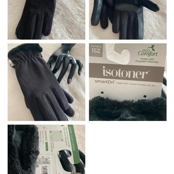 Isotoner Eco Smart Repels Rain Sniw Gloves - Picture 4 of 6